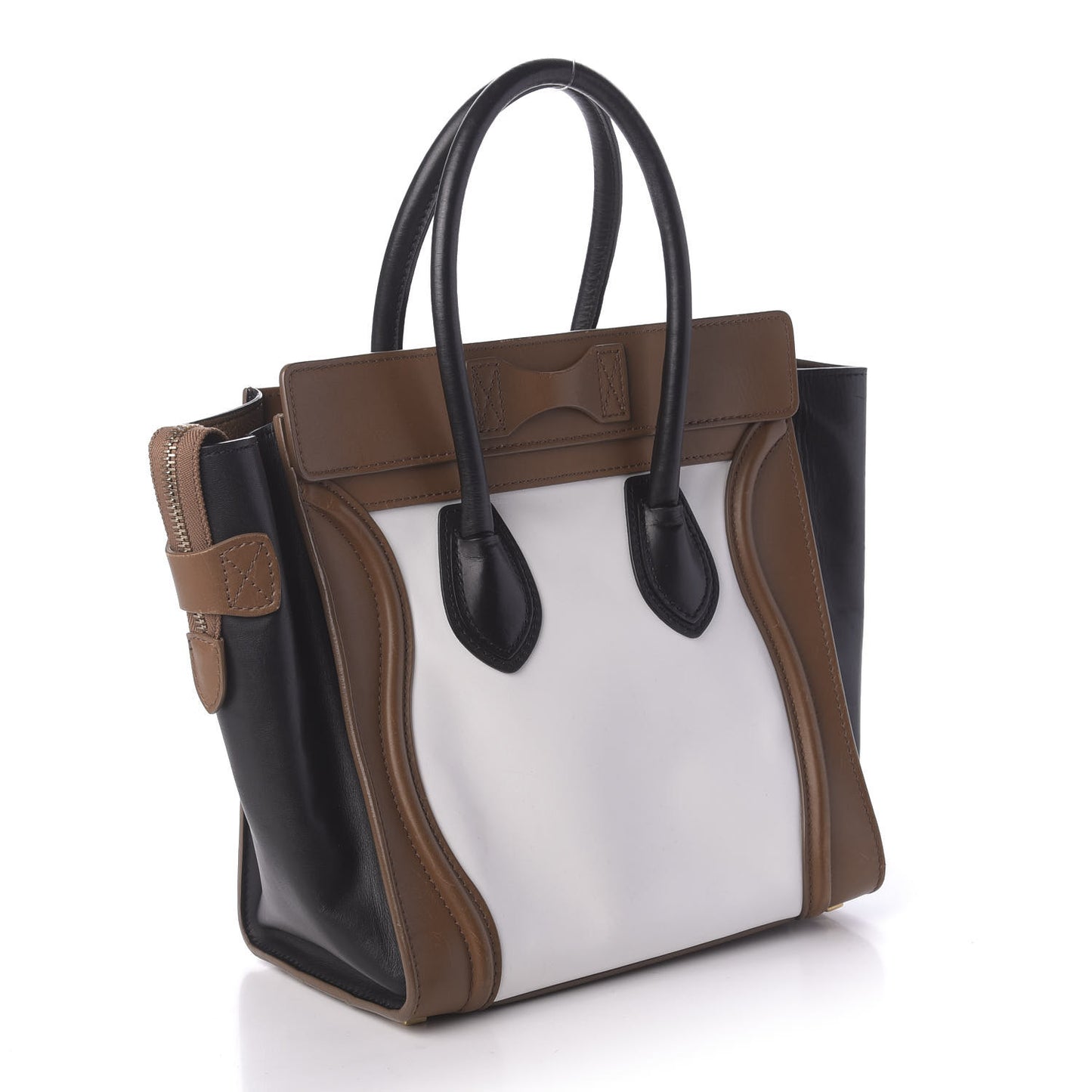Smooth Calfskin Micro Tri-Color Luggage Brown
