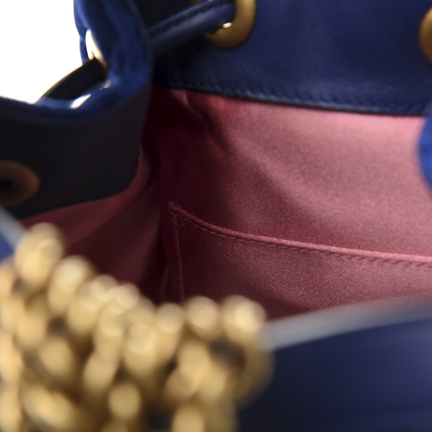 Gucci Velvet Matelasse GG Marmont Bucket Bag Cobalt Blue 9 of 13