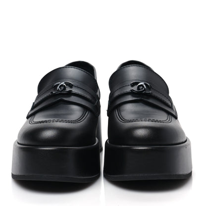 Chanel Calfskin CC Platform Loafers 36 Black 2 of 8