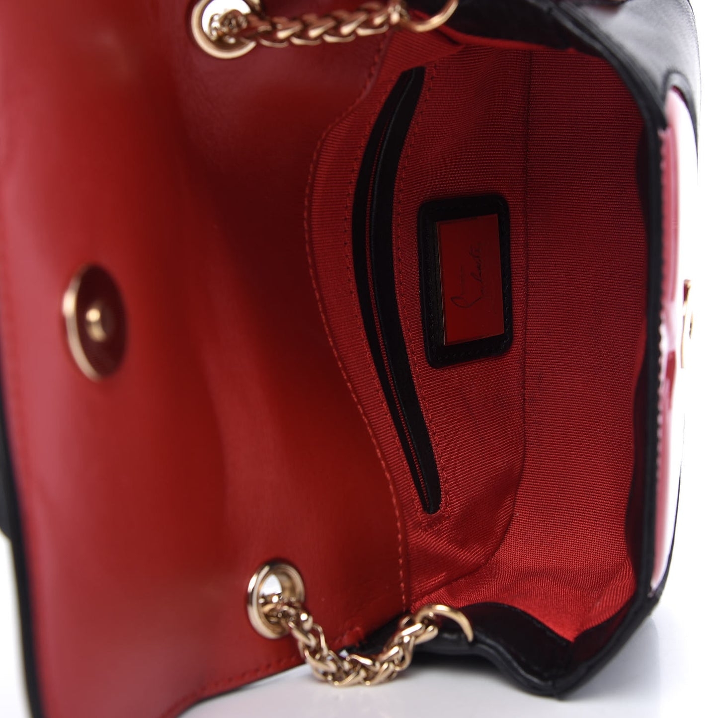 Calfskin Heart Sweety Charity Crossbody Bag Black Red