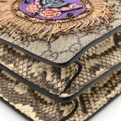 Gucci GG Supreme Monogram Snakeskin Crystal Embroidered Medium Dionysus Shoulder Bag 14 of 16