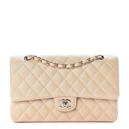 Chanel Iridescent Caviar Quilted Medium Double Flap Beige 1 of 10
