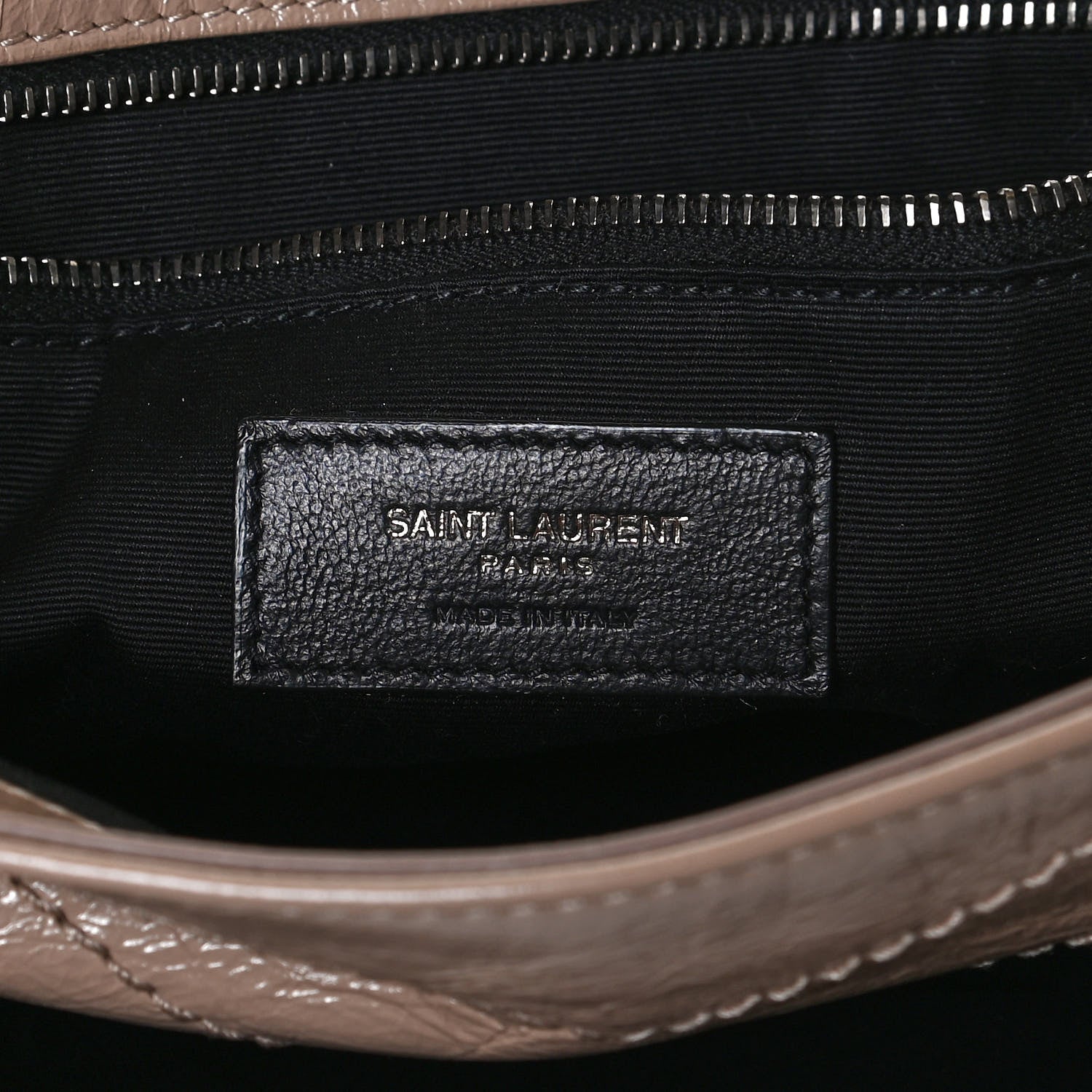 Saint Laurent Crinkled Calfskin Matelasse Monogram Medium Niki Chain Satchel Light Taupe 7 of 11