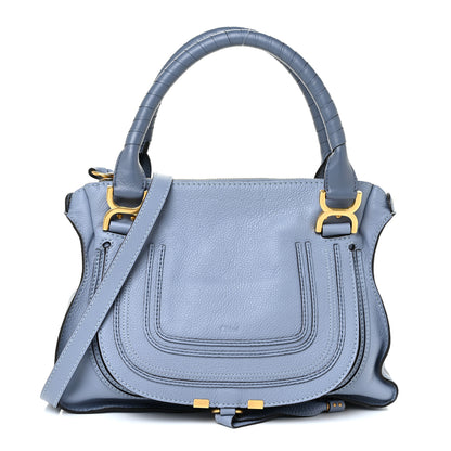 Chloe Calfskin Small Marcie Satchel Washed Blue 1 of 14