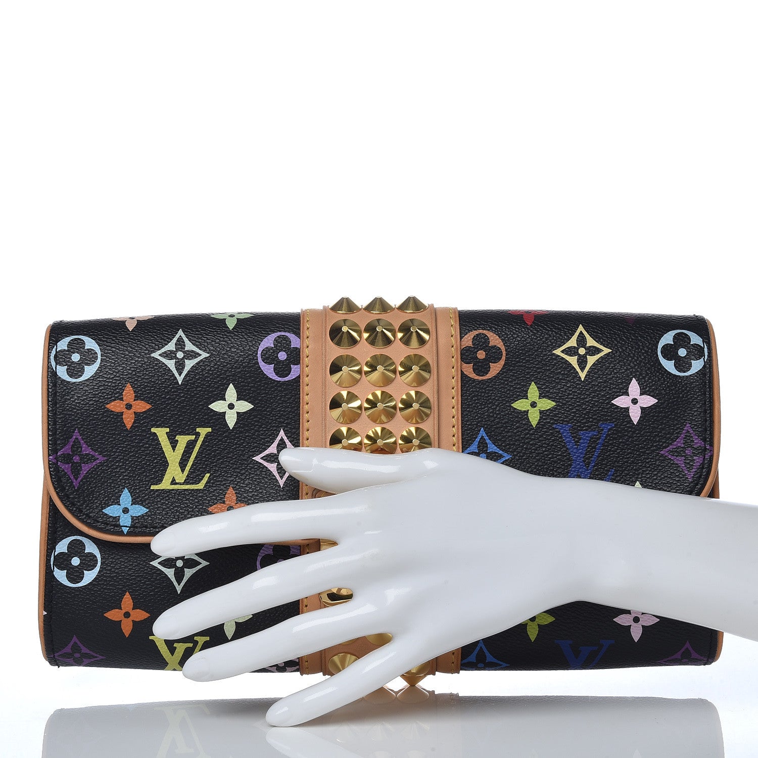 Louis Vuitton Monogram Multicolor Courtney Clutch Black 2 of 10