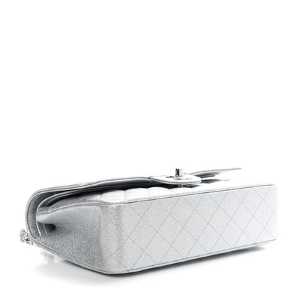 Chanel Glittered Metallic Caviar Quilted Medium Double Flap Silver 4 of 9