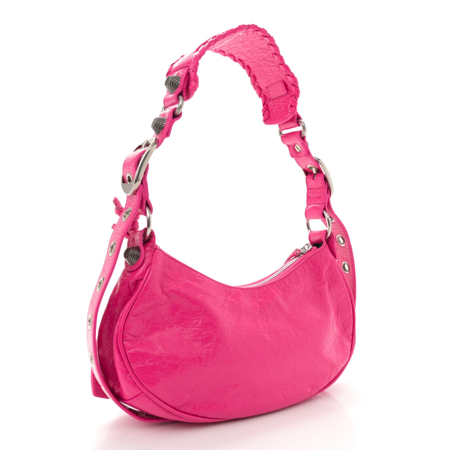 Balenciaga Agneau Arena Le Cagole Shoulder Bag XS Hot Pink 4 of 12