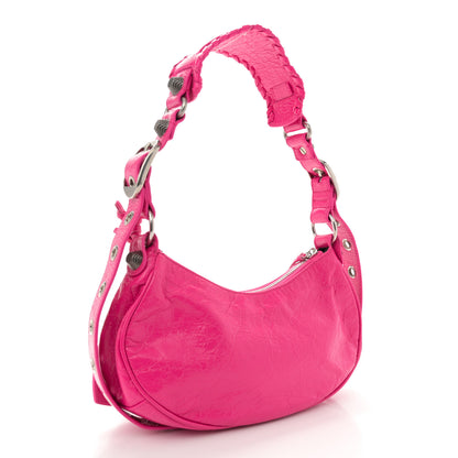 Balenciaga Agneau Arena Le Cagole Shoulder Bag XS Hot Pink 4 of 12