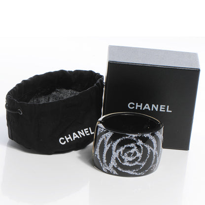 Chanel Camellia Glitter CC Cuff Black 4 of 7