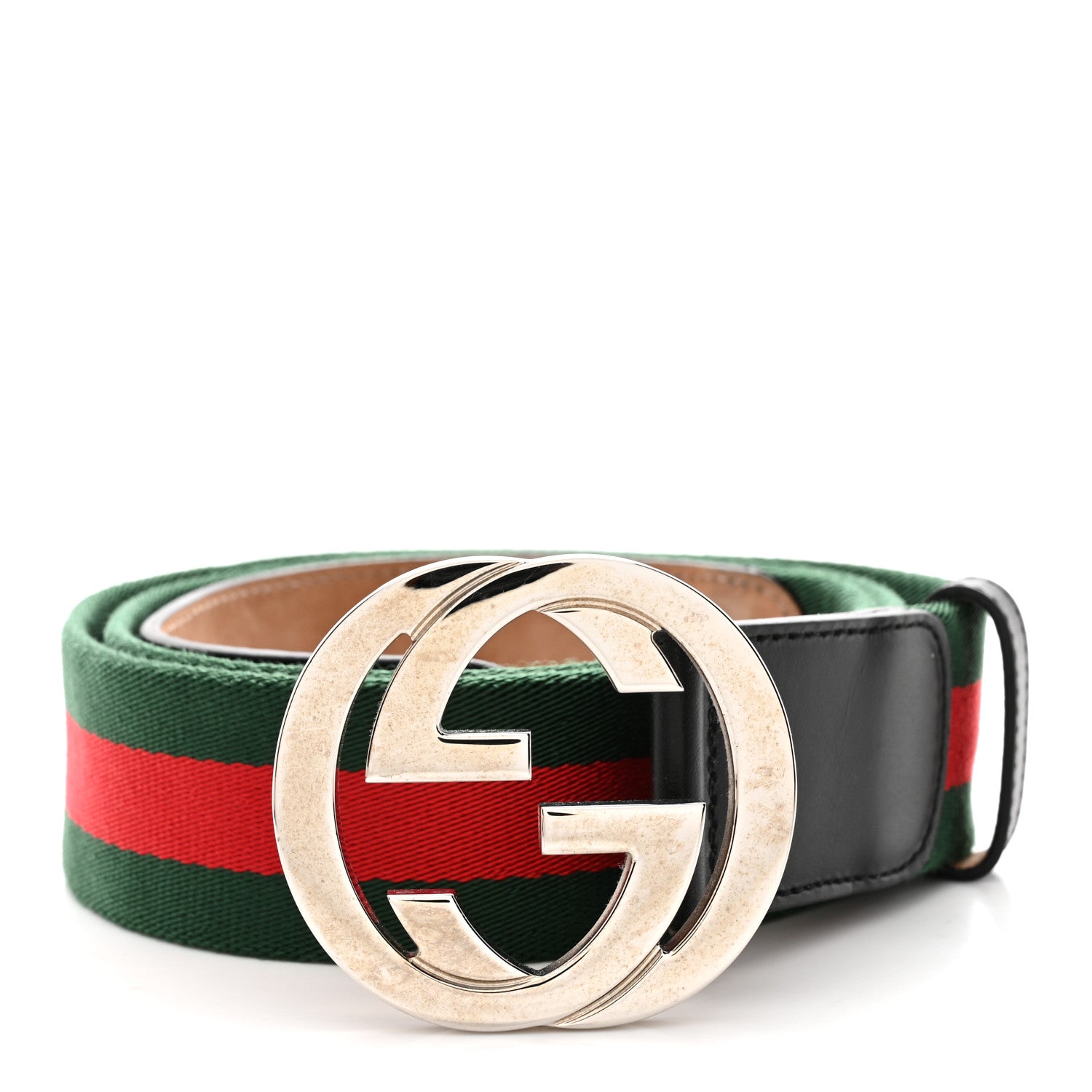 Gucci Canvas Web Interlocking G Belt 105 42 Black 1 of 5