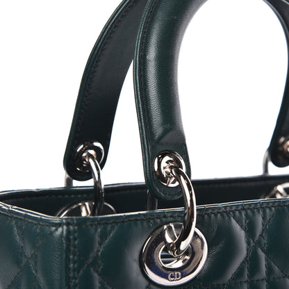 Christian Dior Lambskin Cannage Medium Lady Dior Crystal Strap Green 10 of 11