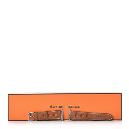 Hermes Barenia 44mm Apple Watch Single Tour Rallye Band Fauve 6 of 6