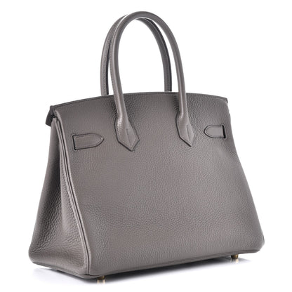 Hermes Taurillon Clemence Birkin 30 Etain 3 of 37