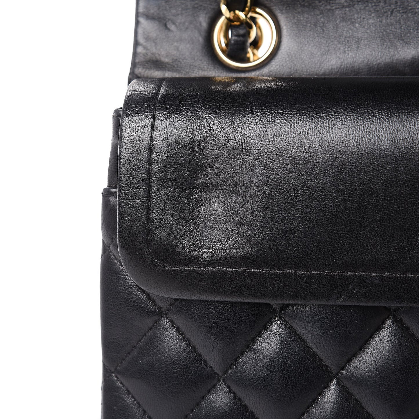 Lambskin Quilted Small Double Flap Black
