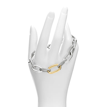 David Yurman Sterling Silver 18K Yellow Gold 11mm Madison Chain Bracelet 2 of 4