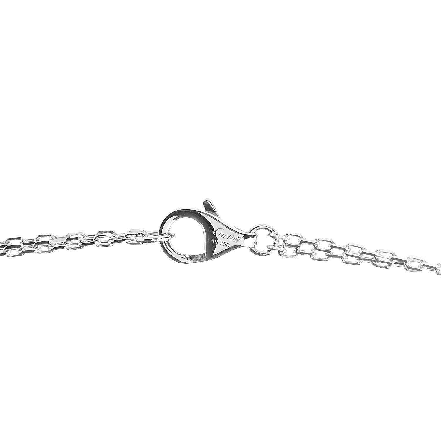 Cartier 18K White Gold 2 Diamond LOVE Necklace 5 of 8