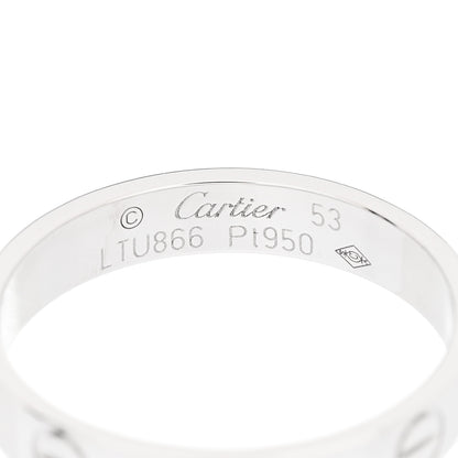 Cartier Platinum 3.5mm LOVE Wedding Band Ring 53 6.5 4 of 5