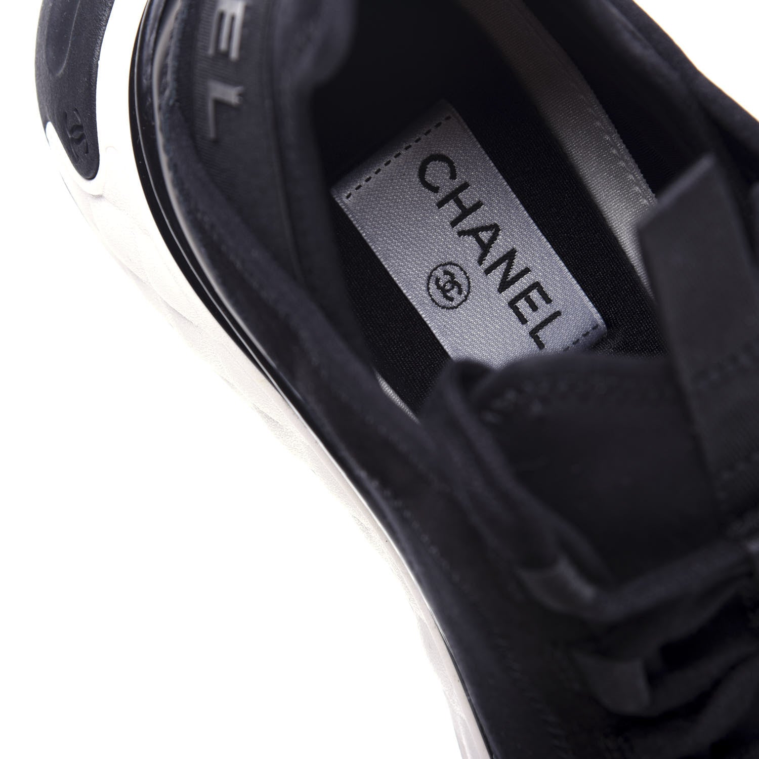 Chanel Velvet Calfskin Mixed Fibers CC Sneakers 40 Black 8 of 10