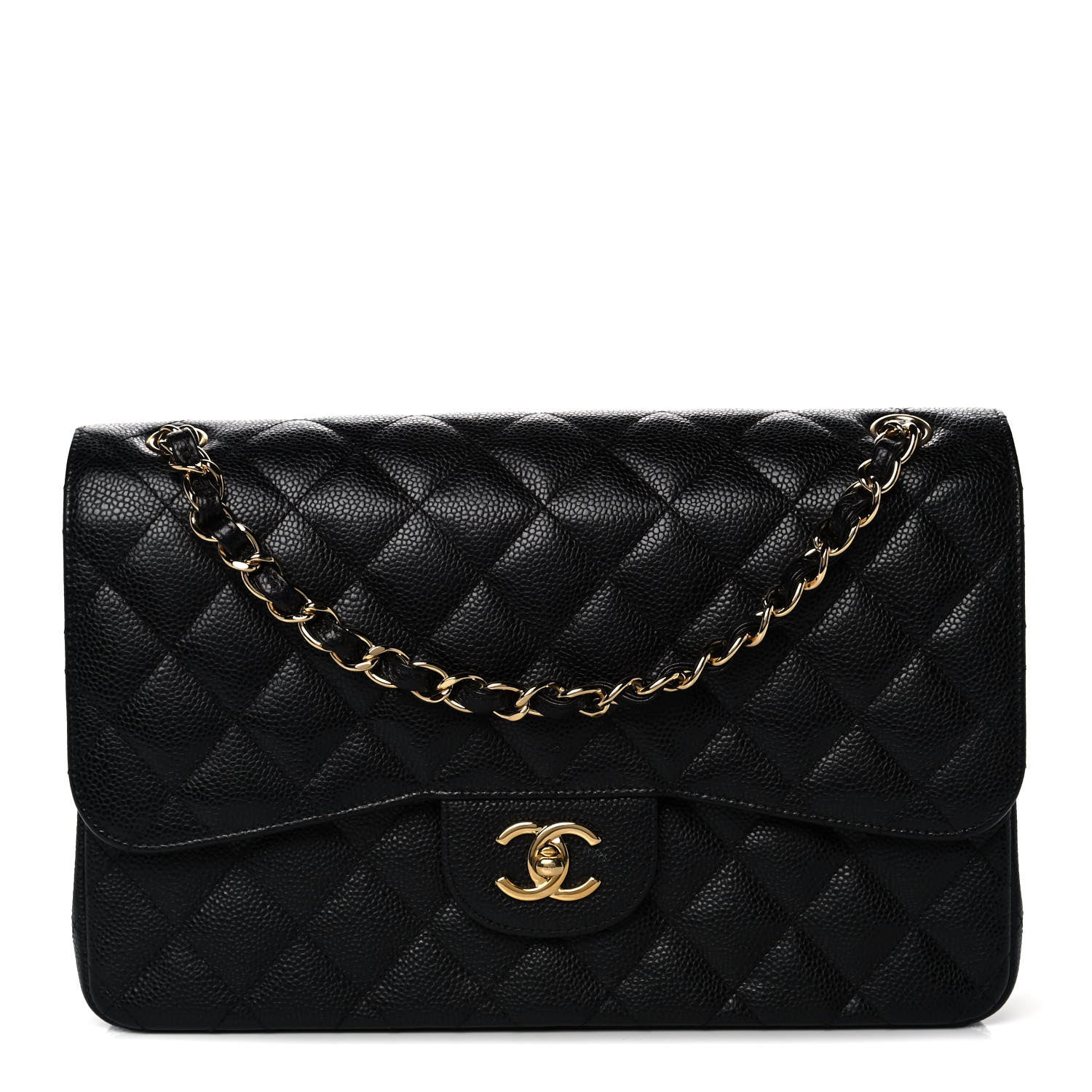 Chanel Caviar Quilted Jumbo Double Flap Black 1 of 12