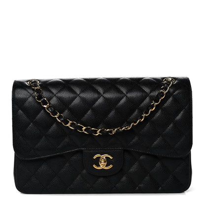 Chanel Caviar Quilted Jumbo Double Flap Black 1 of 12