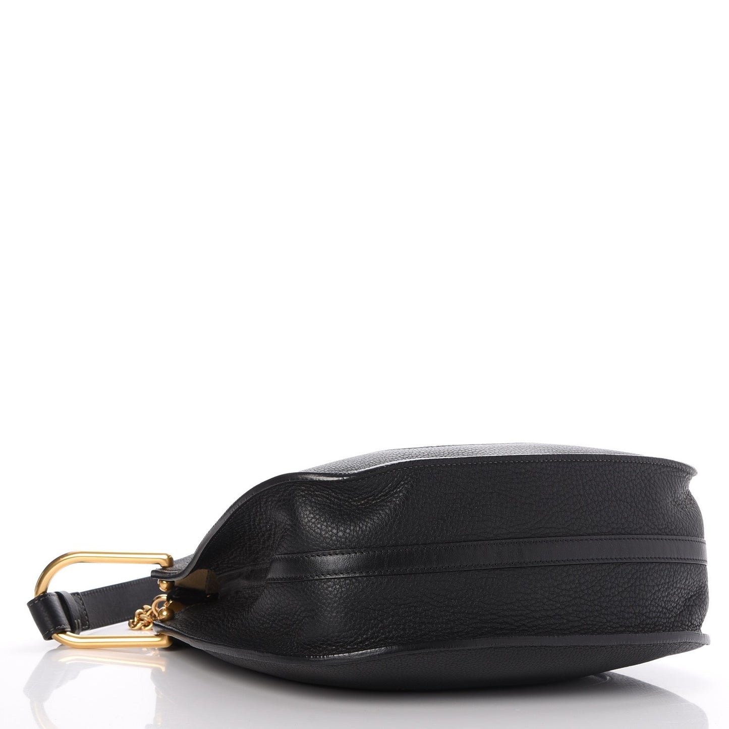 Grained Calfskin Small Hayley Hobo Black