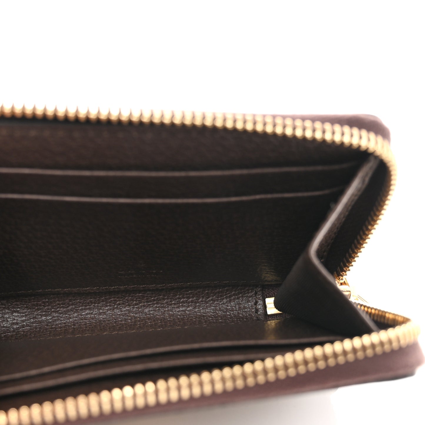 GG Supreme Monogram Textured Dollar Calfskin Web Ophidia Zip Around Card Case Wallet Beige Ebony New Acero