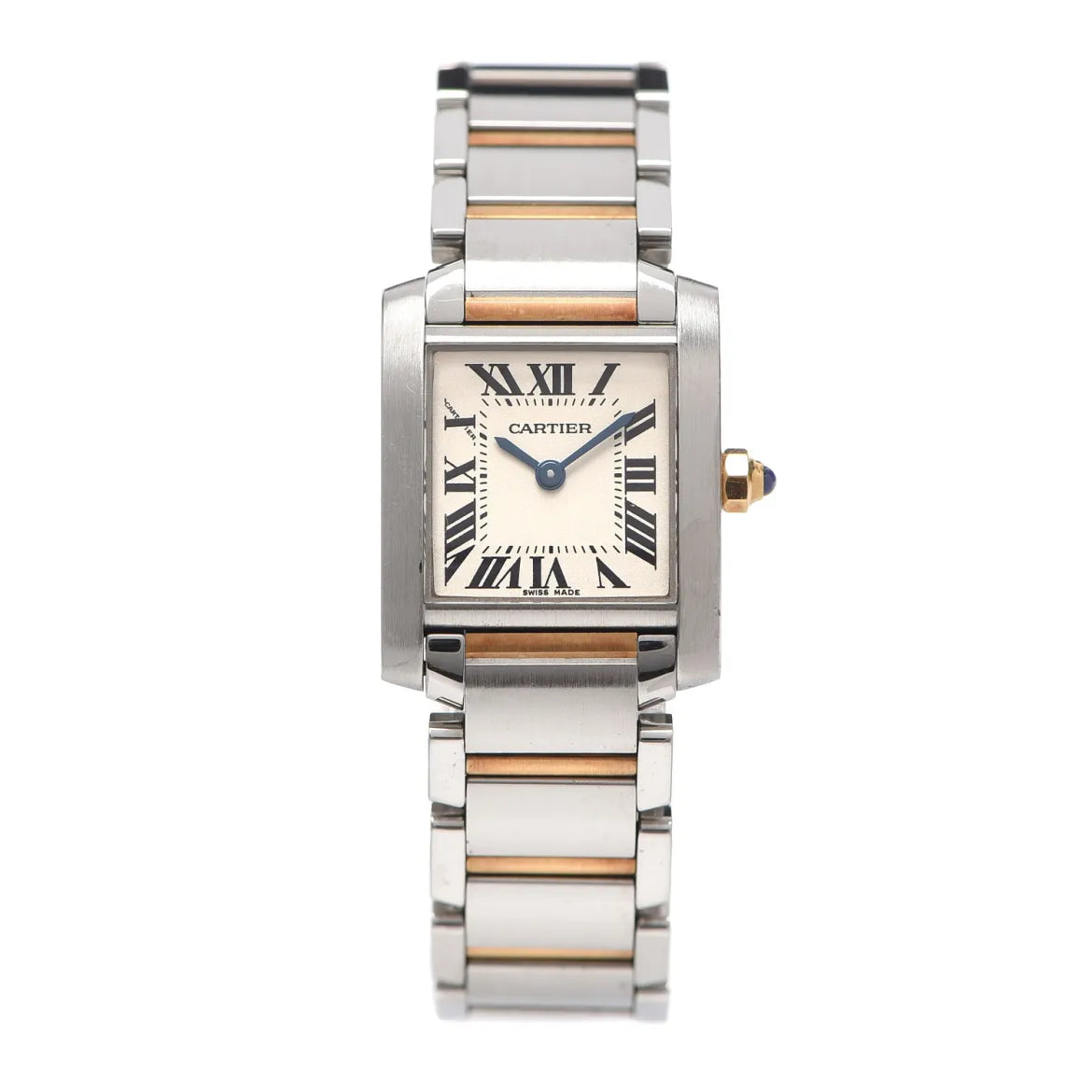 Stainless Steel 18K Yellow Gold 20mm Small Tank Francaise Quartz Watch