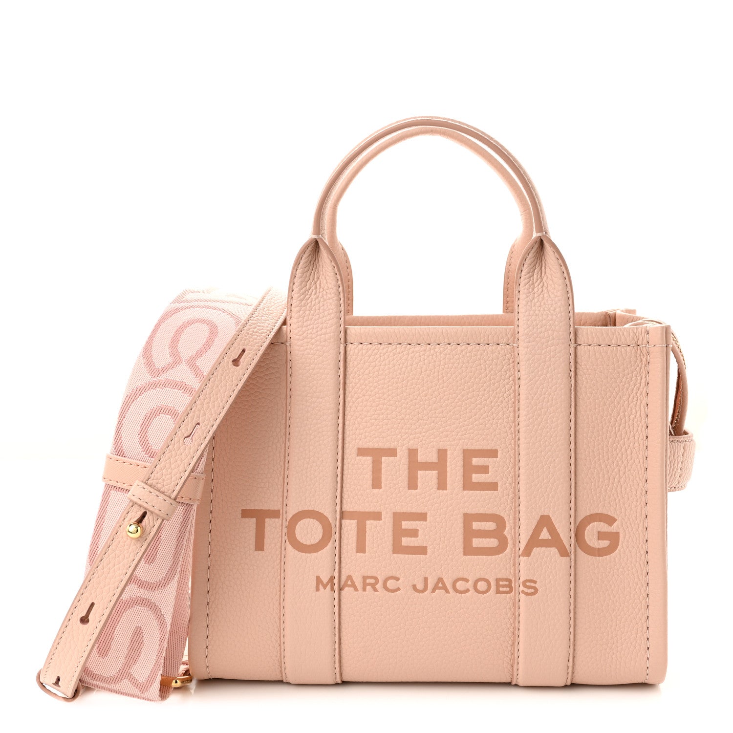 MARC JACOBS Grained Calfskin Mini The Tote Bag in the color Rose Dust by FASHIONPHILE
