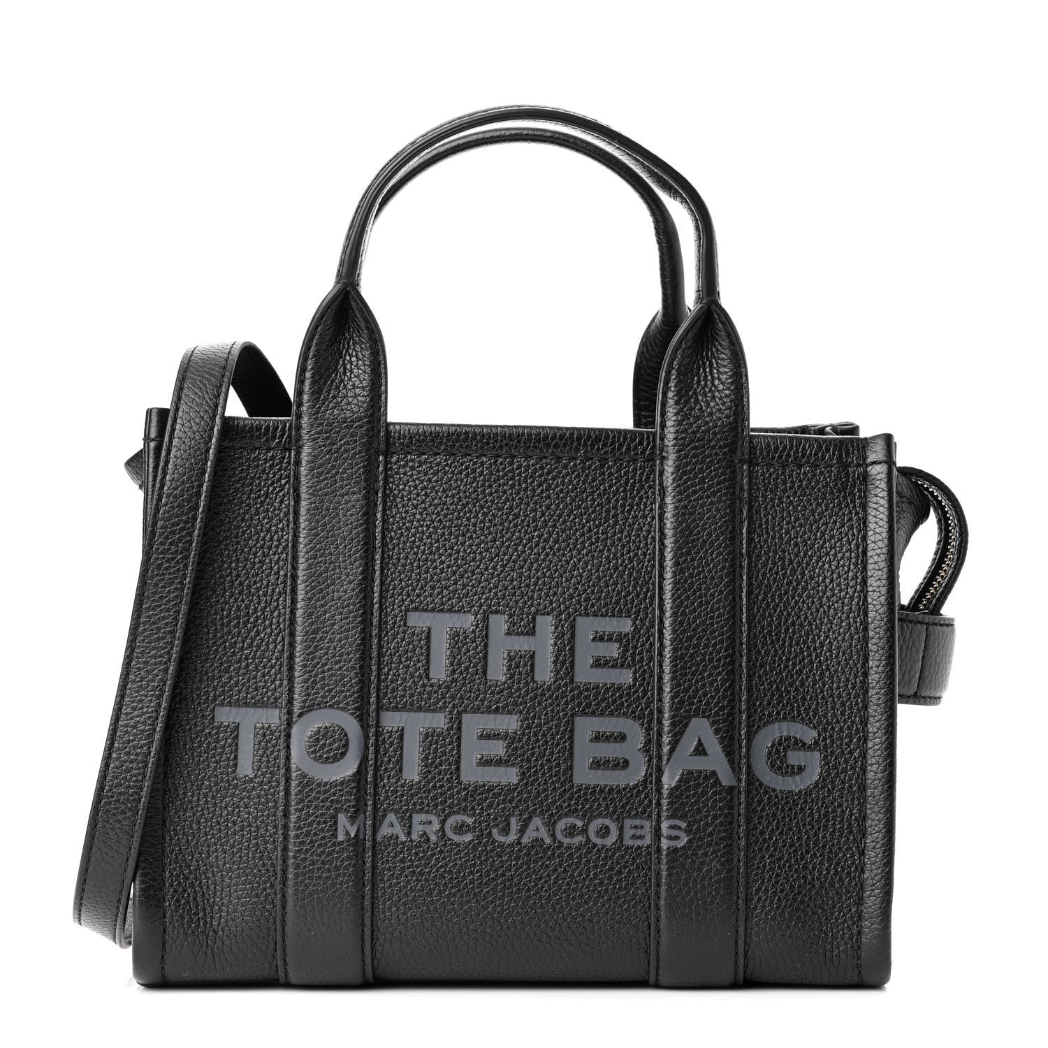 MARC JACOBS Grained Calfskin Small The Tote Bag in the color Black by FASHIONPHILE