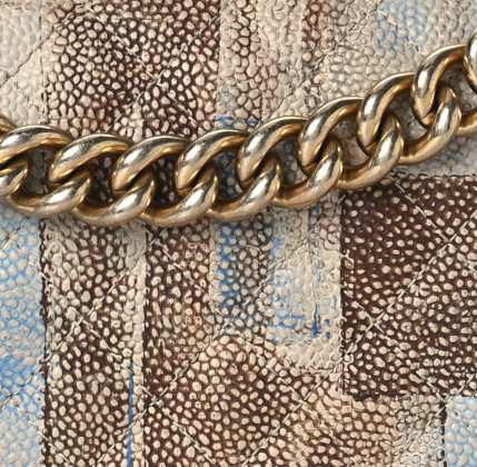 close up image of chanel quilted painted caviar FASHIONPHILE