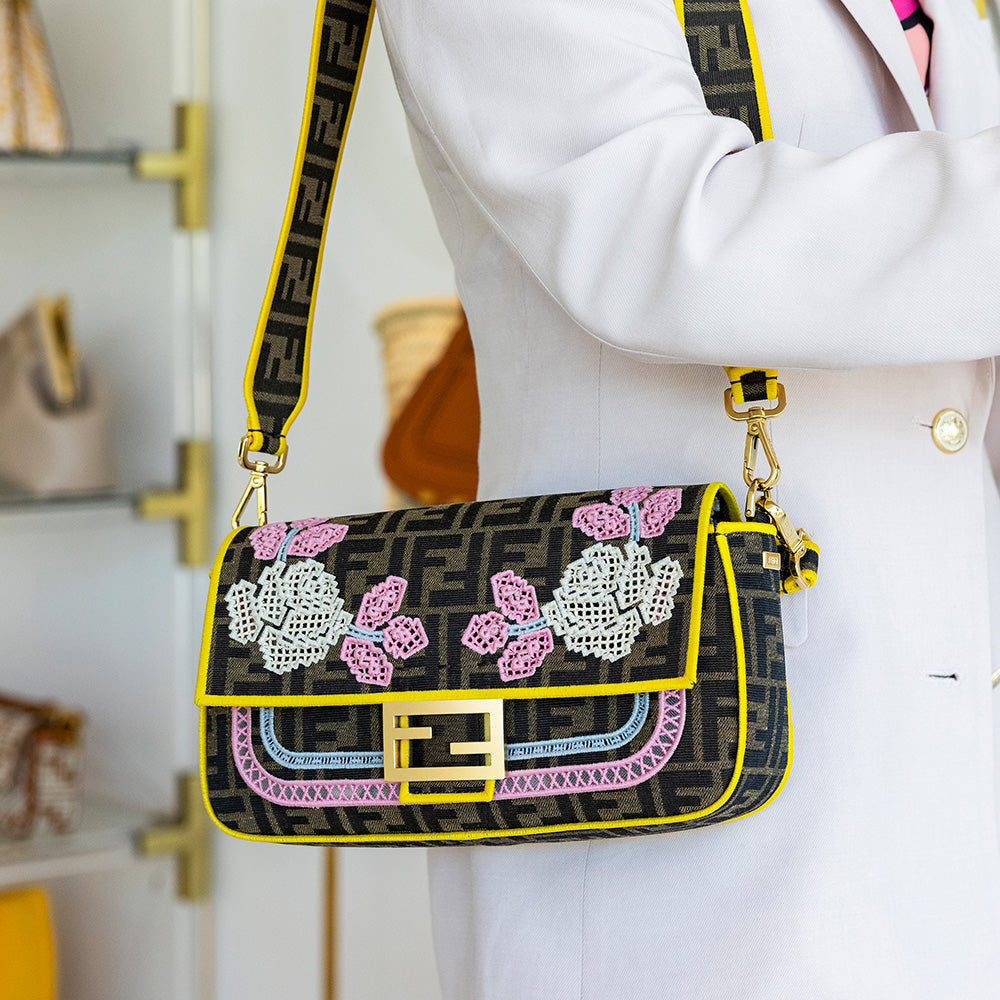 the fendi baguette worn as a shoulder bag a lifestyle image by fashionphile