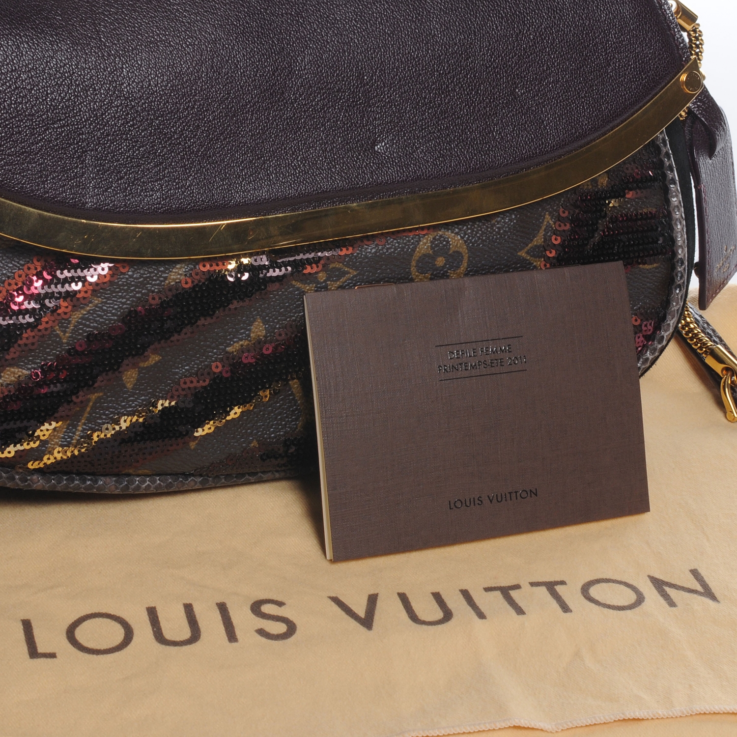 LOUIS VUITTON Monogram Savage Tiger Clutch Bordeaux 46896