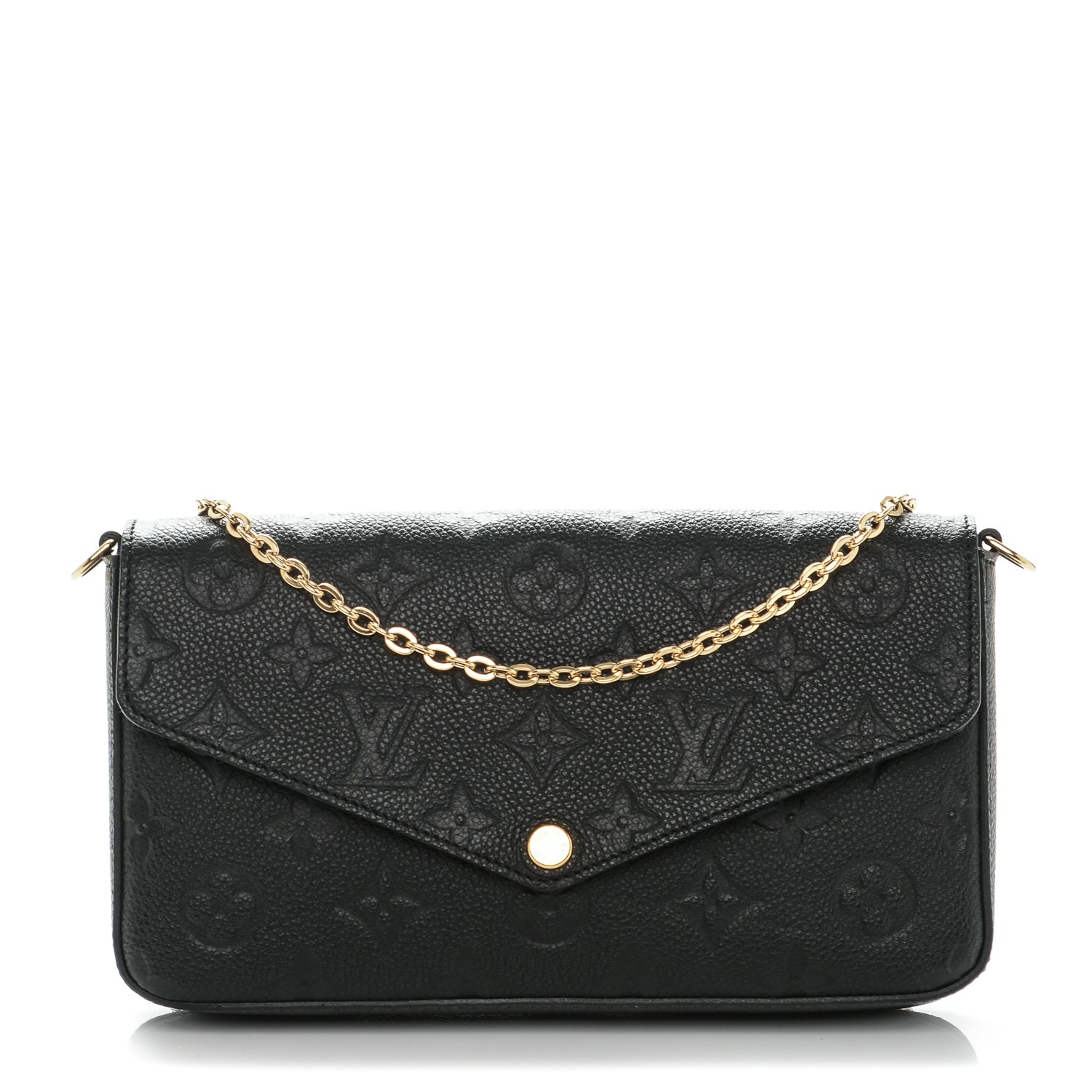 LOUIS VUITTON Empreinte Pochette Felicie Chain Wallet Black 184705