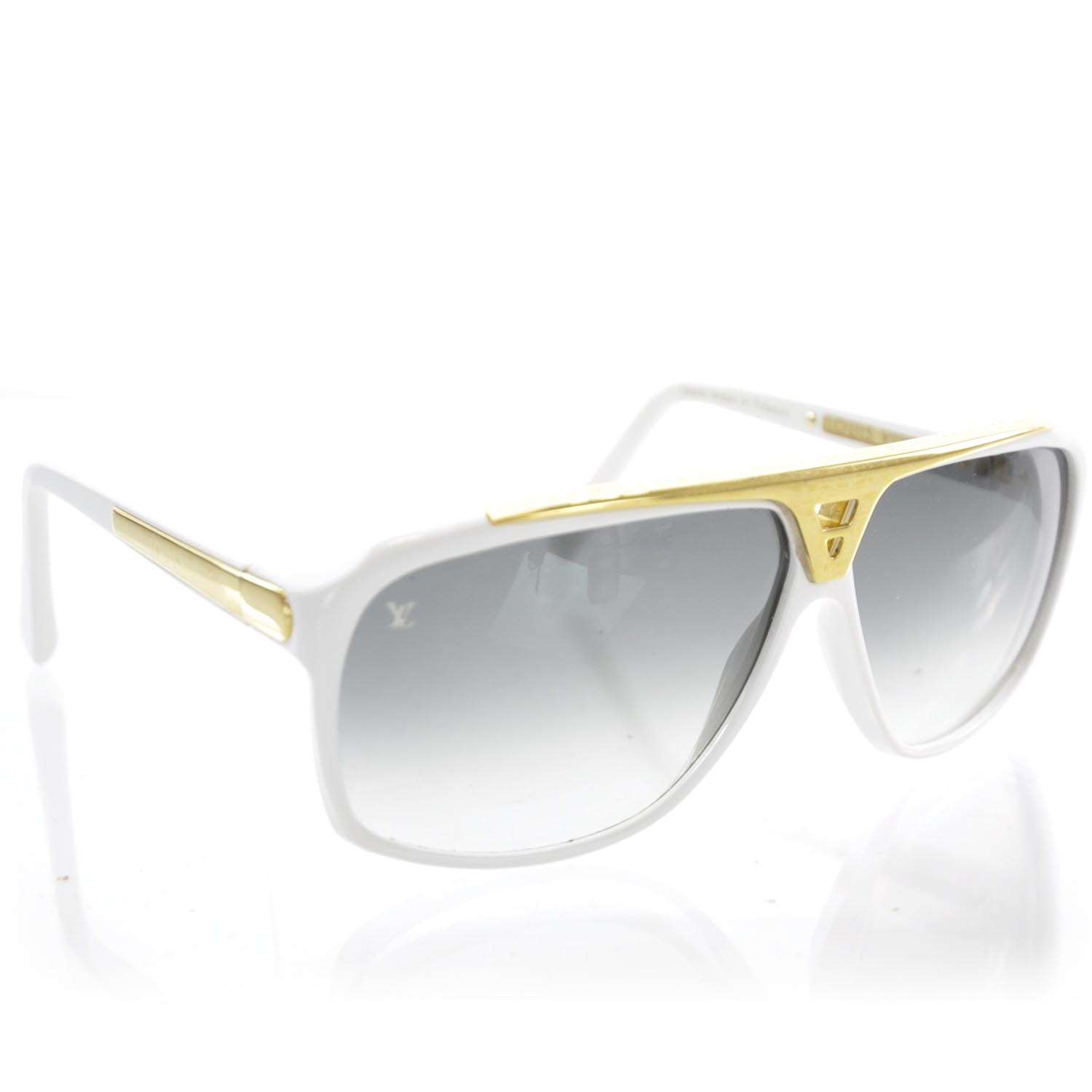 LOUIS VUITTON Evidence Sunglasses White 33533