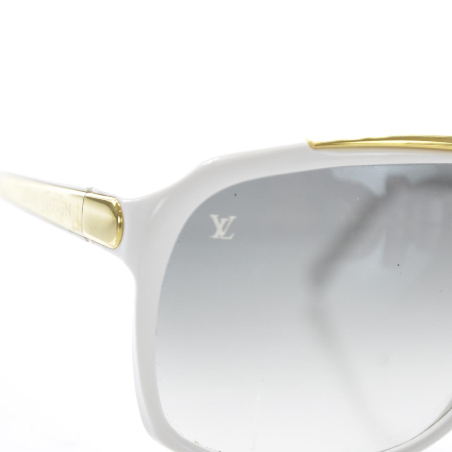 LOUIS VUITTON Evidence Sunglasses White 33533