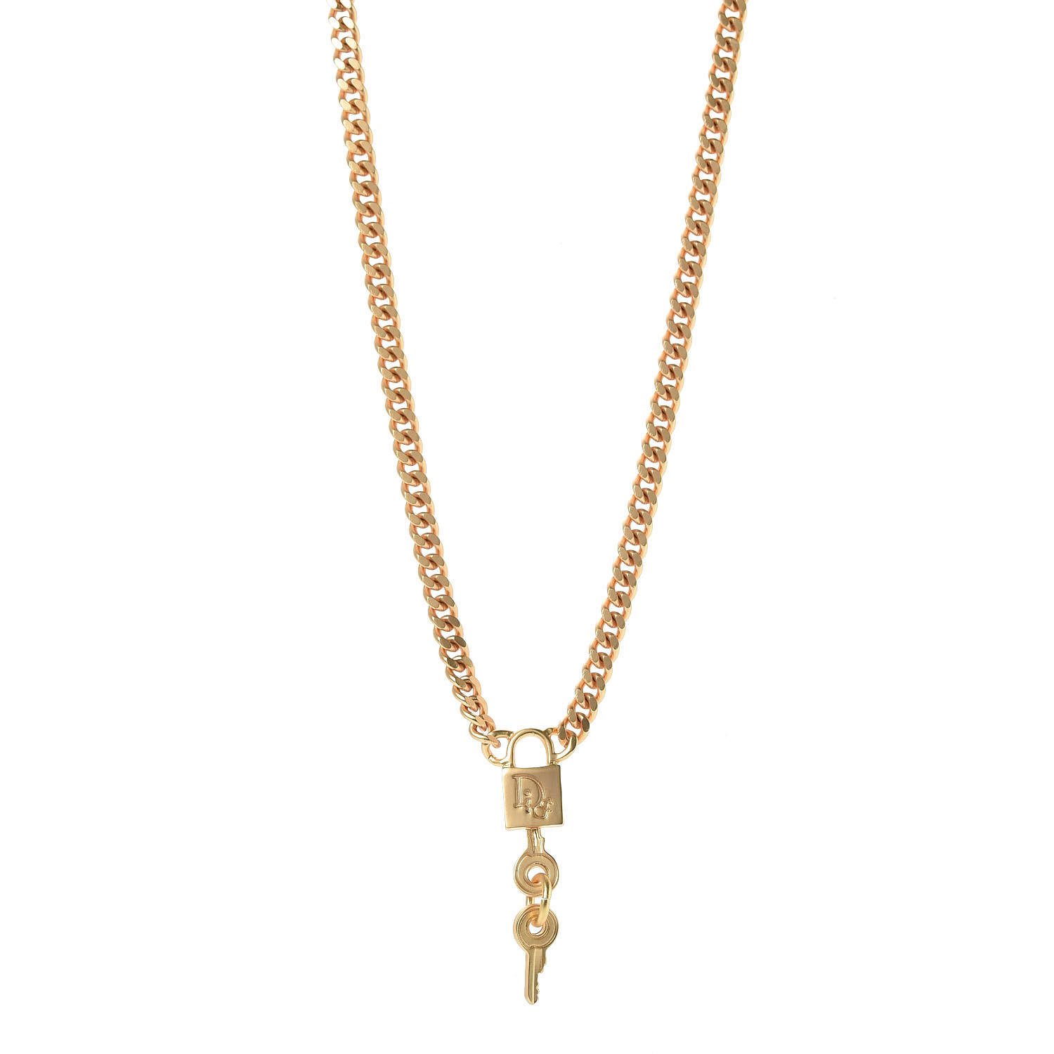 dior gold lock necklace