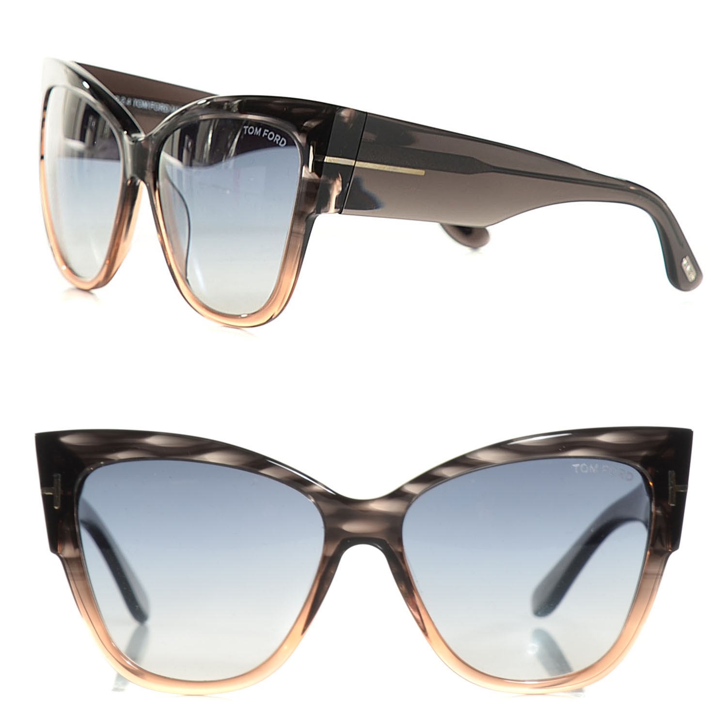 TOM FORD Anoushka Sunglasses TF371 Melange Grey Peach 105326