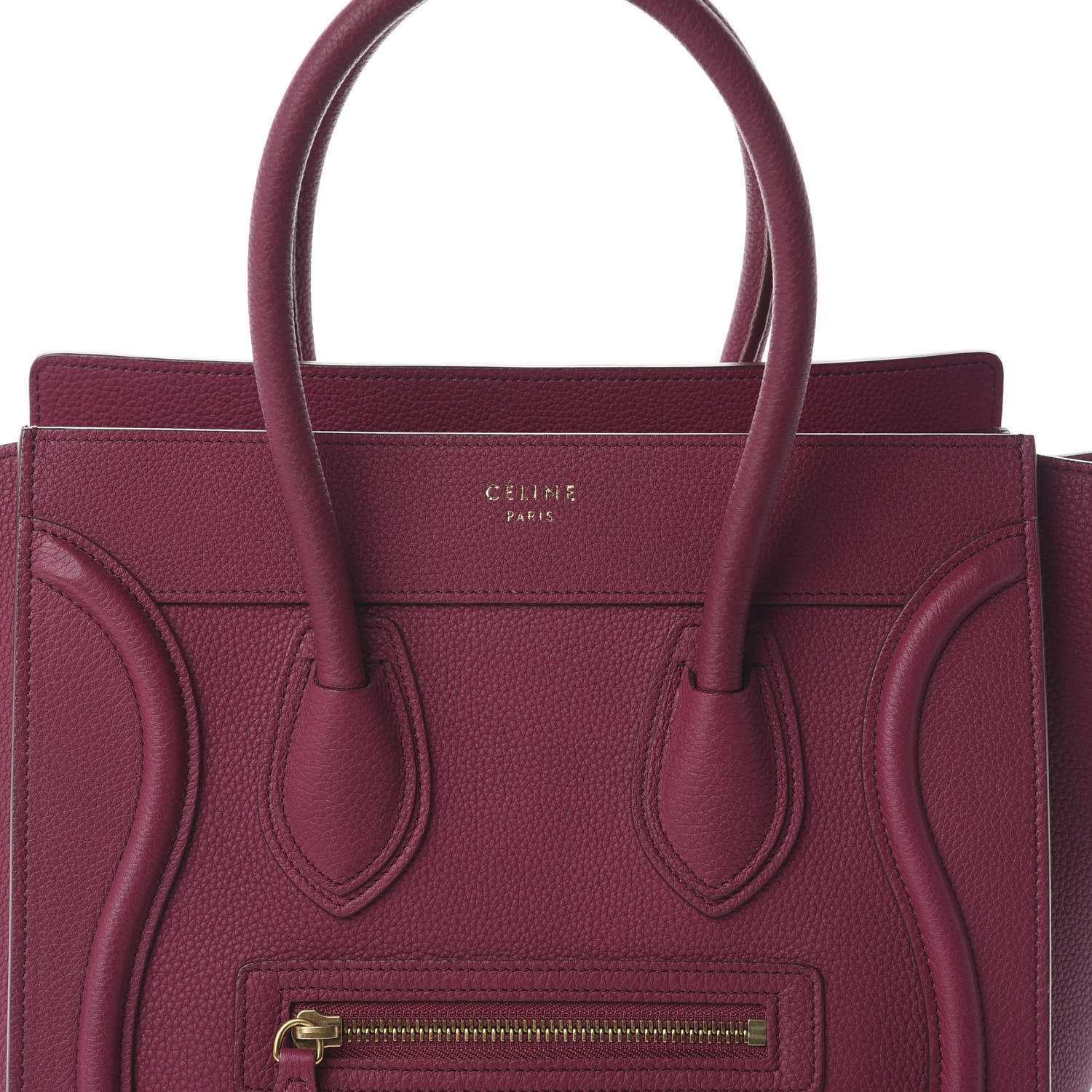 micro luggage handbag in baby drummed calfskin