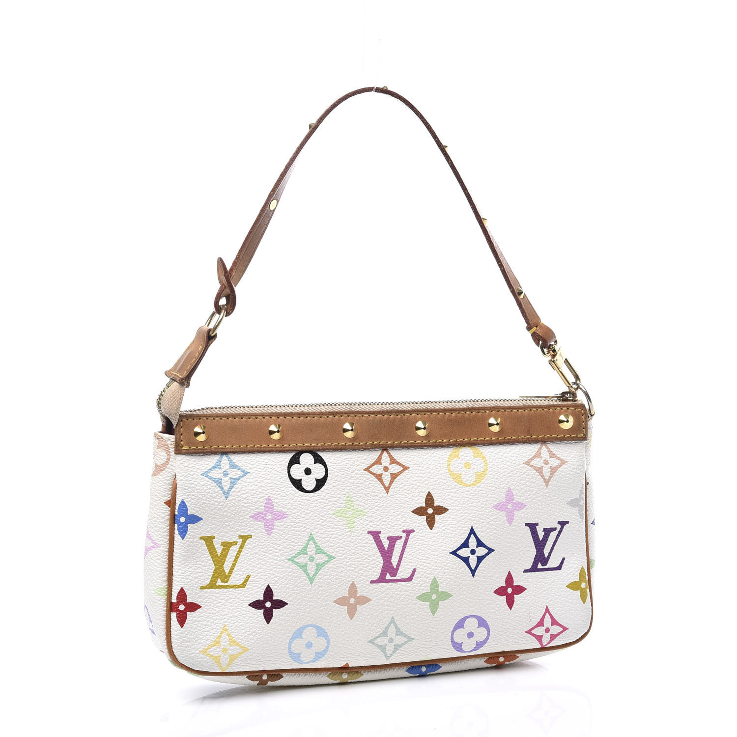 louis vuitton pochette white multicolor