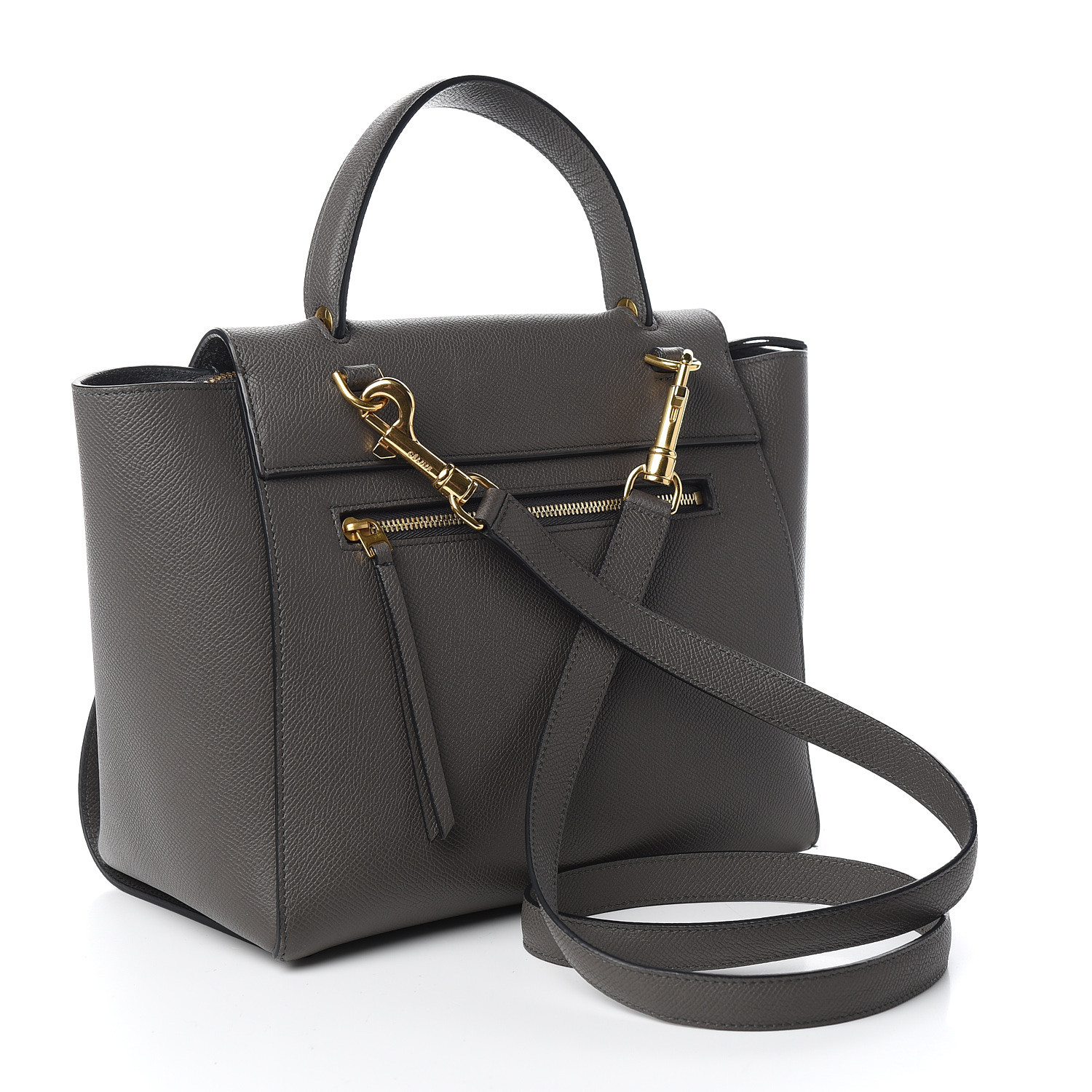 CELINE Grained Calfskin Micro Belt Bag Grey 574740