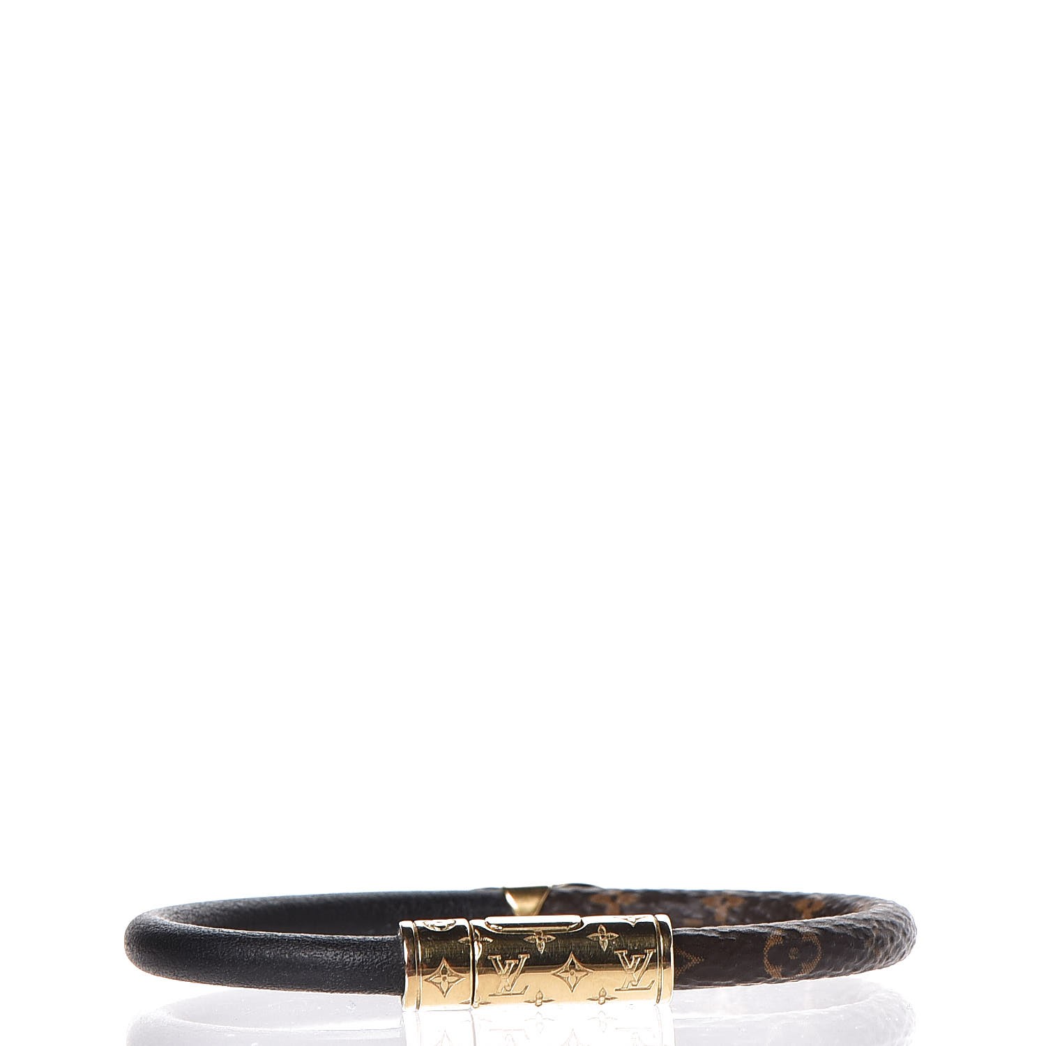 LOUIS VUITTON Monogram Daily Confidential Bracelet 17 Noir Black 270750