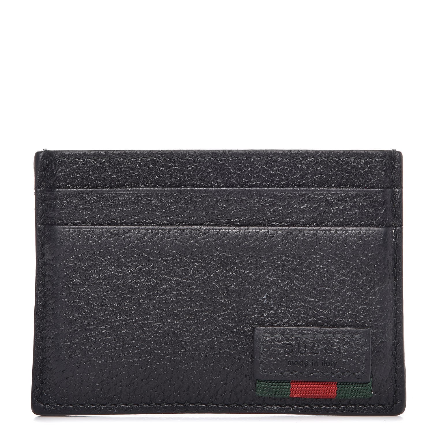 gucci leather money clip with web