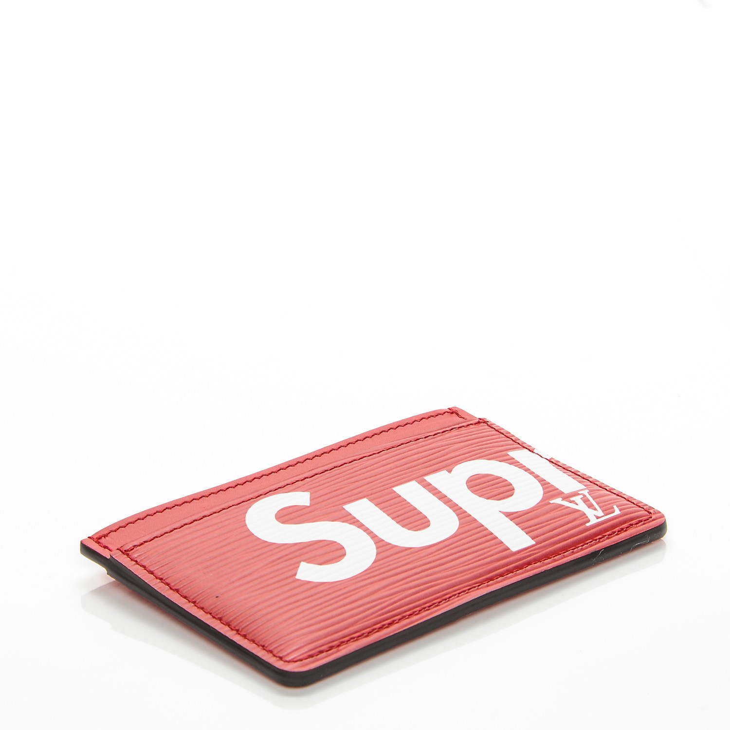 LOUIS VUITTON X SUPREME Epi Card Holder Wallet Red 194001