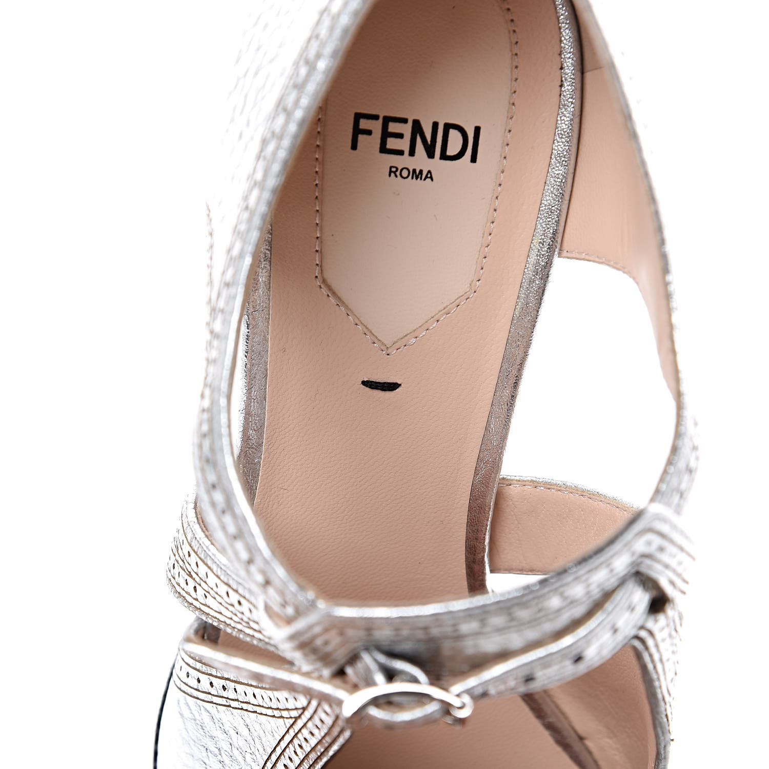 fendi silver slides