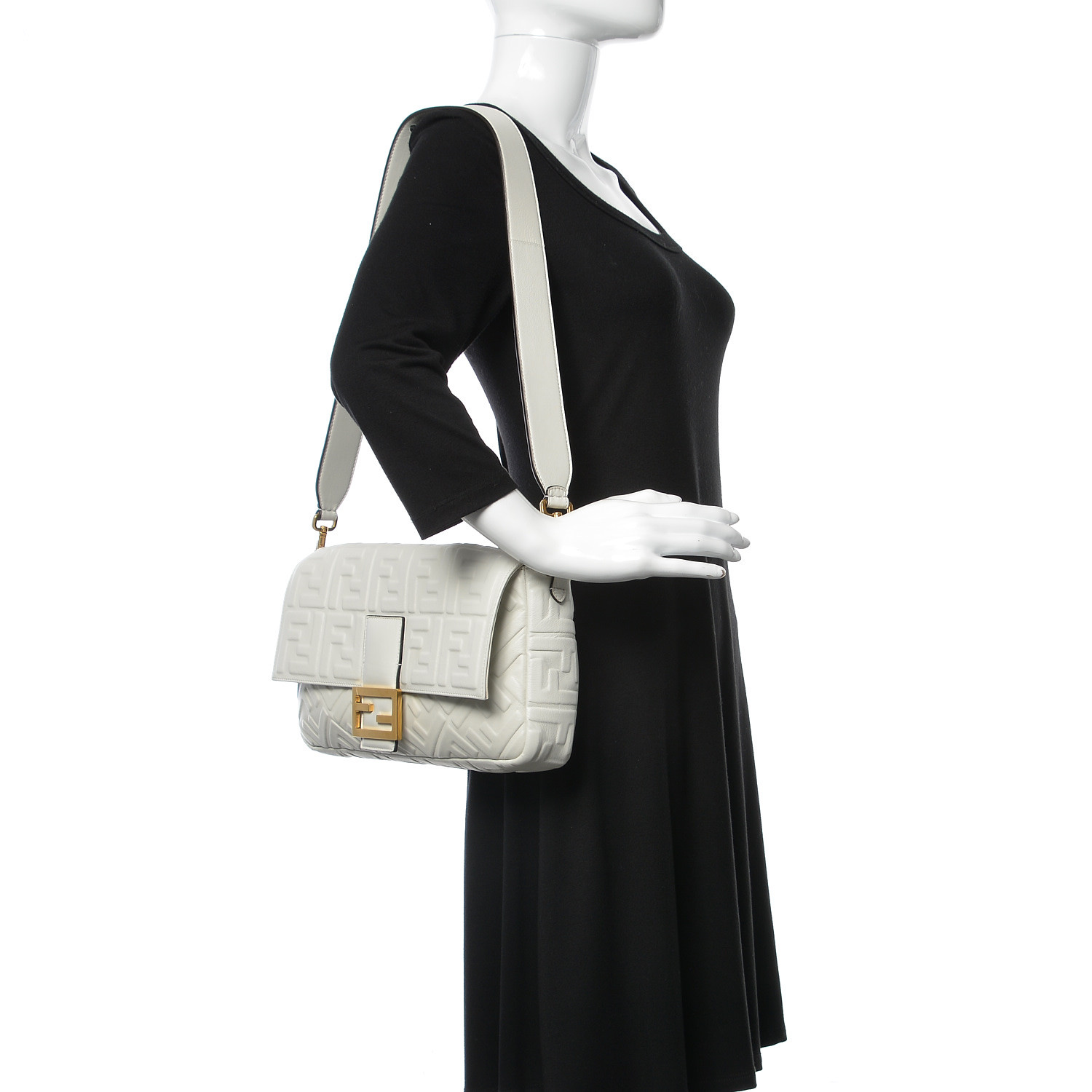 fendi white baguette