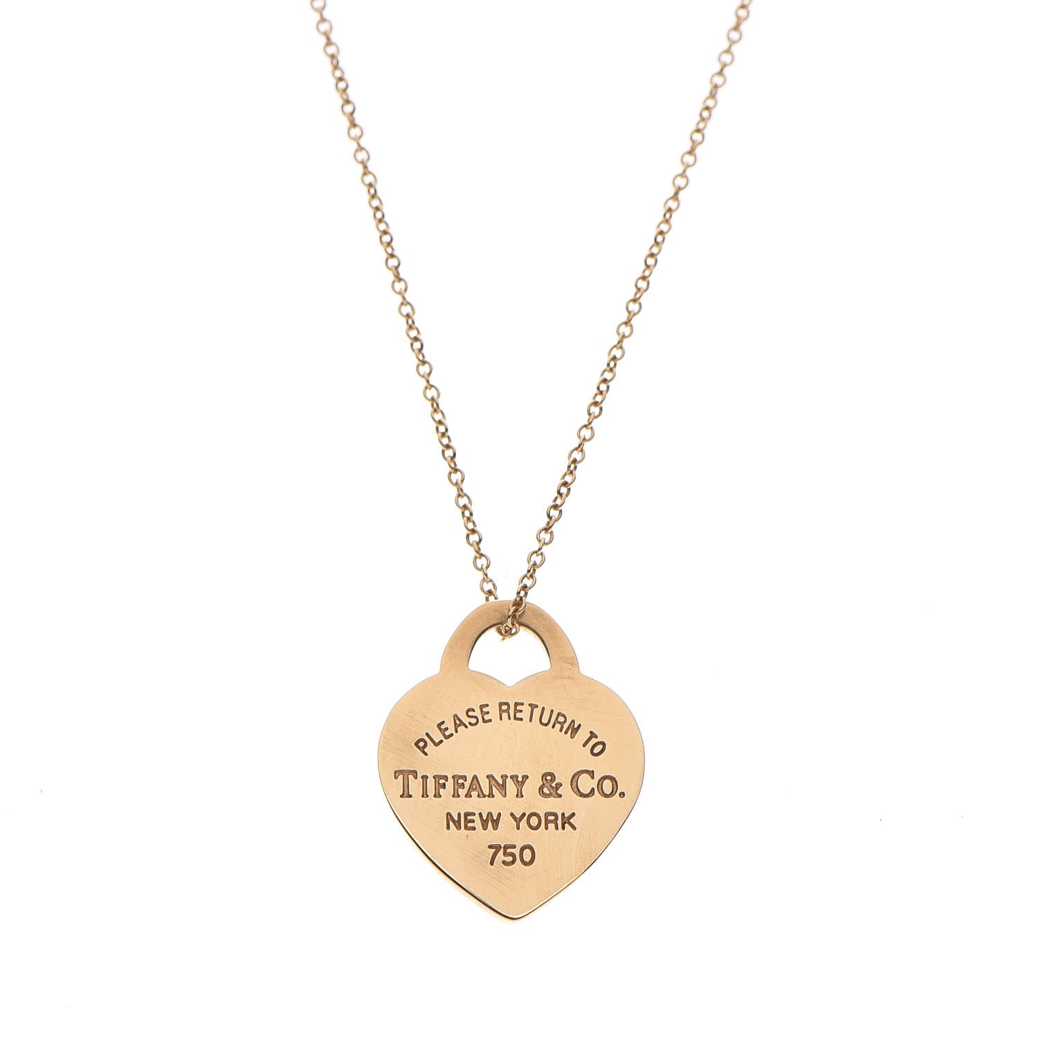 TIFFANY 18K Yellow Gold Return to Tiffany Heart Tag Pendant Necklace 282125