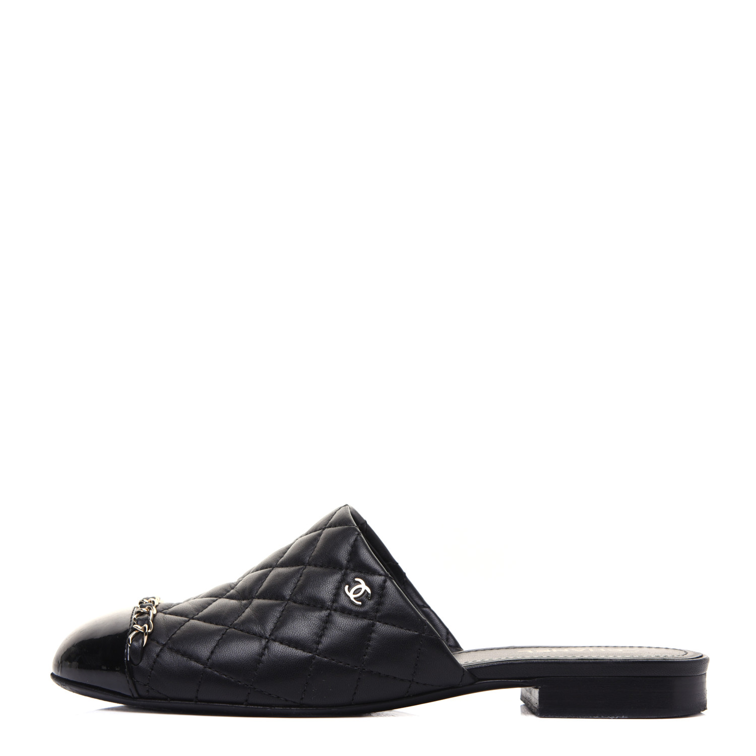chanel black and white mules
