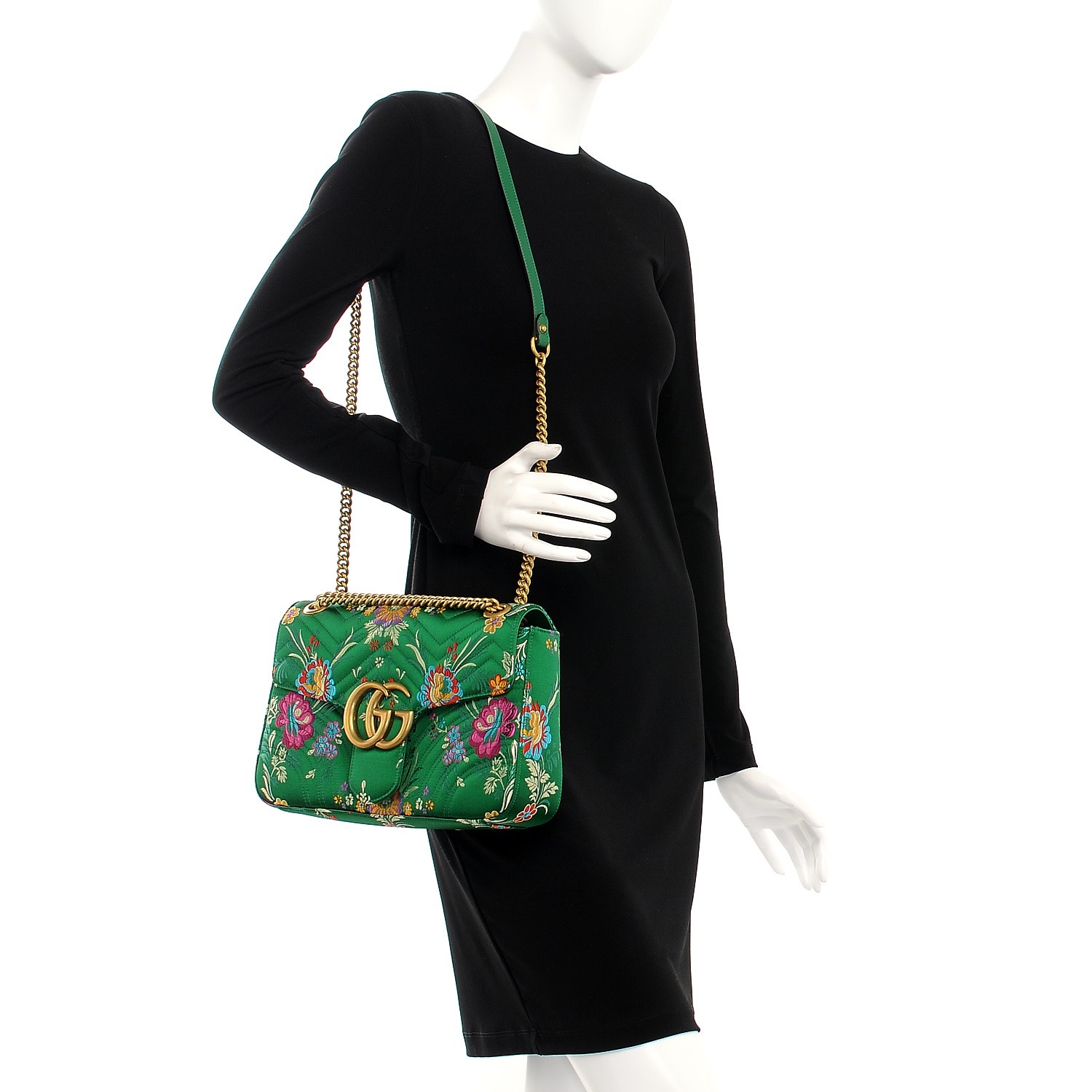 gg marmont floral jacquard shoulder bag