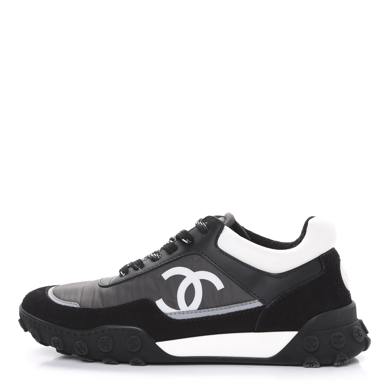chanel nylon and calfskin sneakers