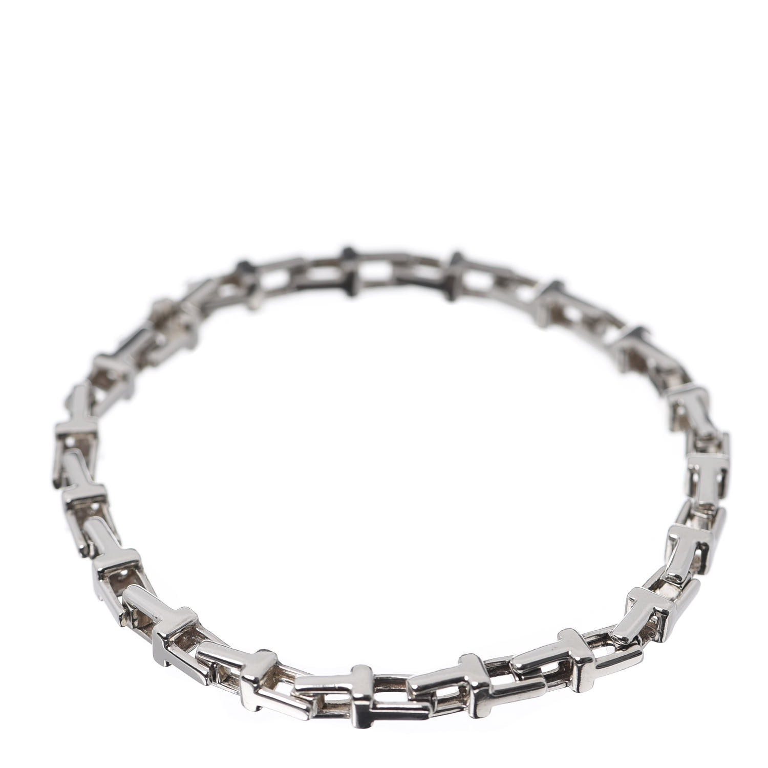 TIFFANY Sterling Silver Narrow Tiffany T Chain Bracelet 594947 ...
